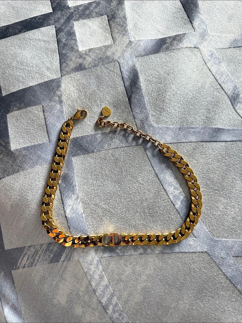 Dior Gold tone Chain Link Necklace